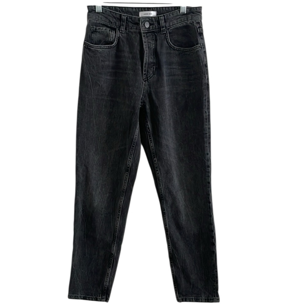 Anine Bing Straight Leg High Waist Jeans Women’s Size 26 Button Fly Black - Picture 3 of 10